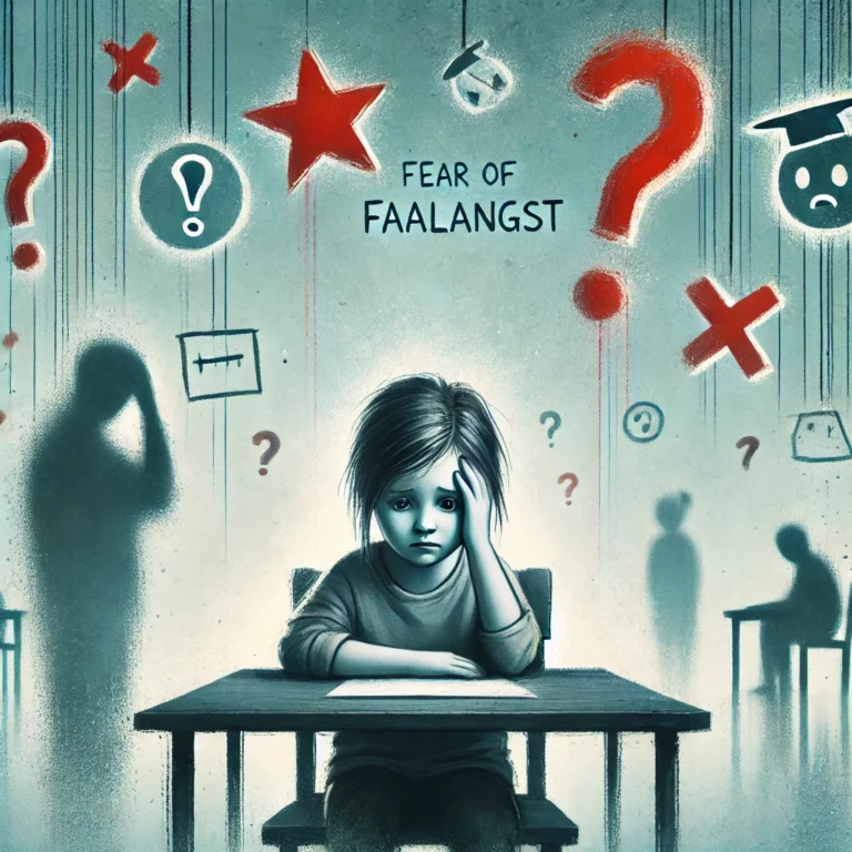 kind bang om te falen en gevoed door angst